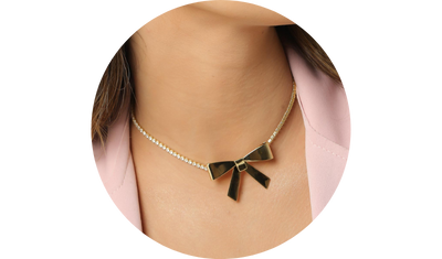 colar riviera com laco liso banhado a ouro