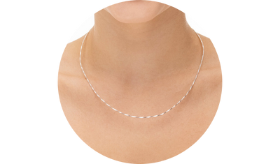 colar aro delicado torcido 45cm prata 925