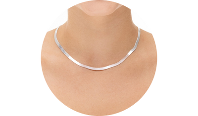 colar fita lamina 4 3mm prata 925