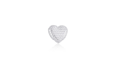 pingente 3d coracao 1cm prata 925