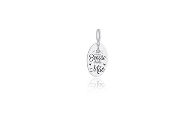 pingente corte laser oval mae prata 925