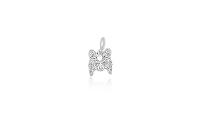 pingente corte a laser cabeca lobo prata 925