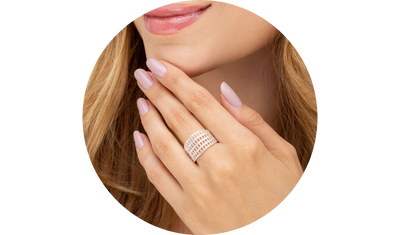 anel delicado linhas feminino prata