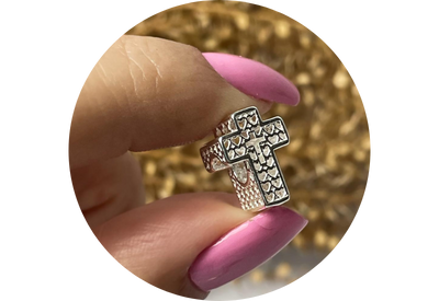 berloque 3d crucifixo prata 925