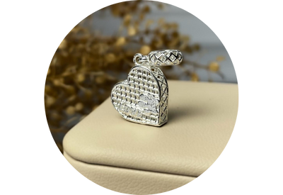 berloque 3d coracao pendurado com pata 925