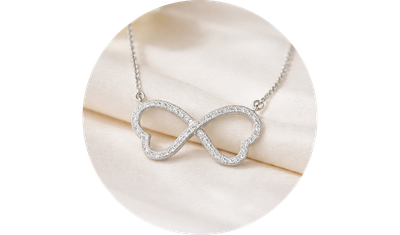 colar laco feminino cravejado prata