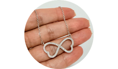 colar laco feminino cravejado prata 925