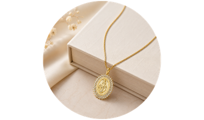 colar nossa senhora das gracas banhada a ouro